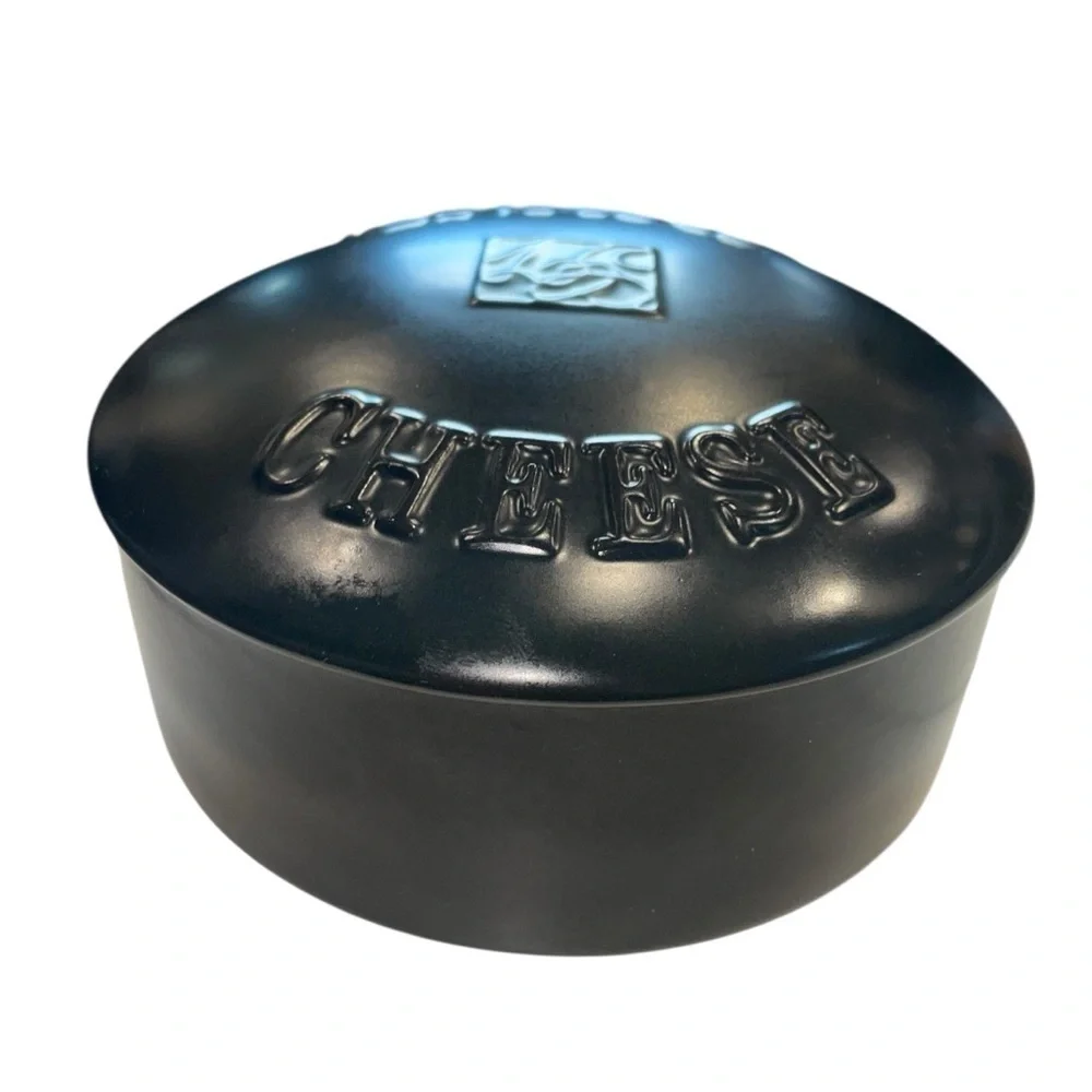 Gourmet du Village Black Ceramic Cheese Keeper – 6” Round